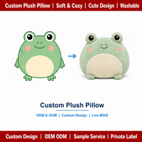 Coussin en peluche personnalisé en forme de grenouille, coussin en peluche doux, coussin en peluche OEM ODM, design personnalisé, coussin en peluche pour la décoration du canapé et du lit