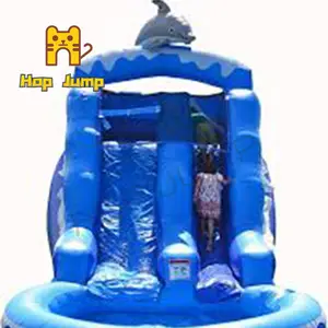 Hot Sale Blue Water Slide Bounce House Combo Schloss 0,55mm Plane Erwachsene Für Kid Infla table Bounce House Slide Combo
