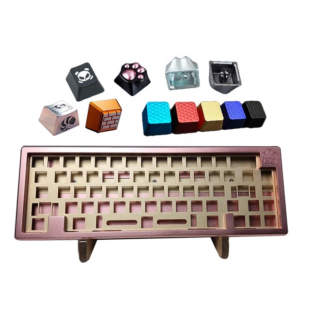 Custom Cnc Machined Anodized E-coated Aluminum 6061 6063 Keycaps 85% 65% Cnc Mechanical Keyboard case
