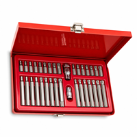 Juego de 40 Puntas de Destornillador para Servicio Automotriz, Perfiles Torx/Hexagonales/Triangulares, Resistentes a la Corrosión, en Estuche Metálico Resistente