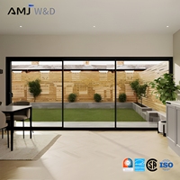 Puerta Corredera Minimalista con Certificación CSA, Marco Delgado de Aluminio con Rotura de Puente Térmico, Doble Acristalamiento, Insonorizada, para Canadá