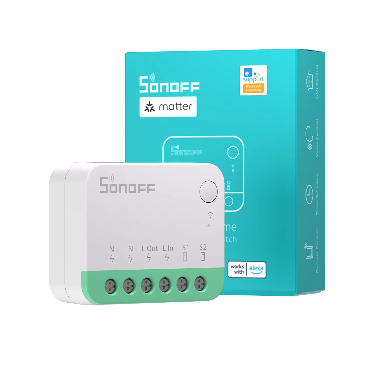 Sonoff MiniR4M мини Экстремальный Wi-Fi умный выключатель прерыватель, совместимый с интеллектуальным домом, модуль дистанционного управления через eWelink