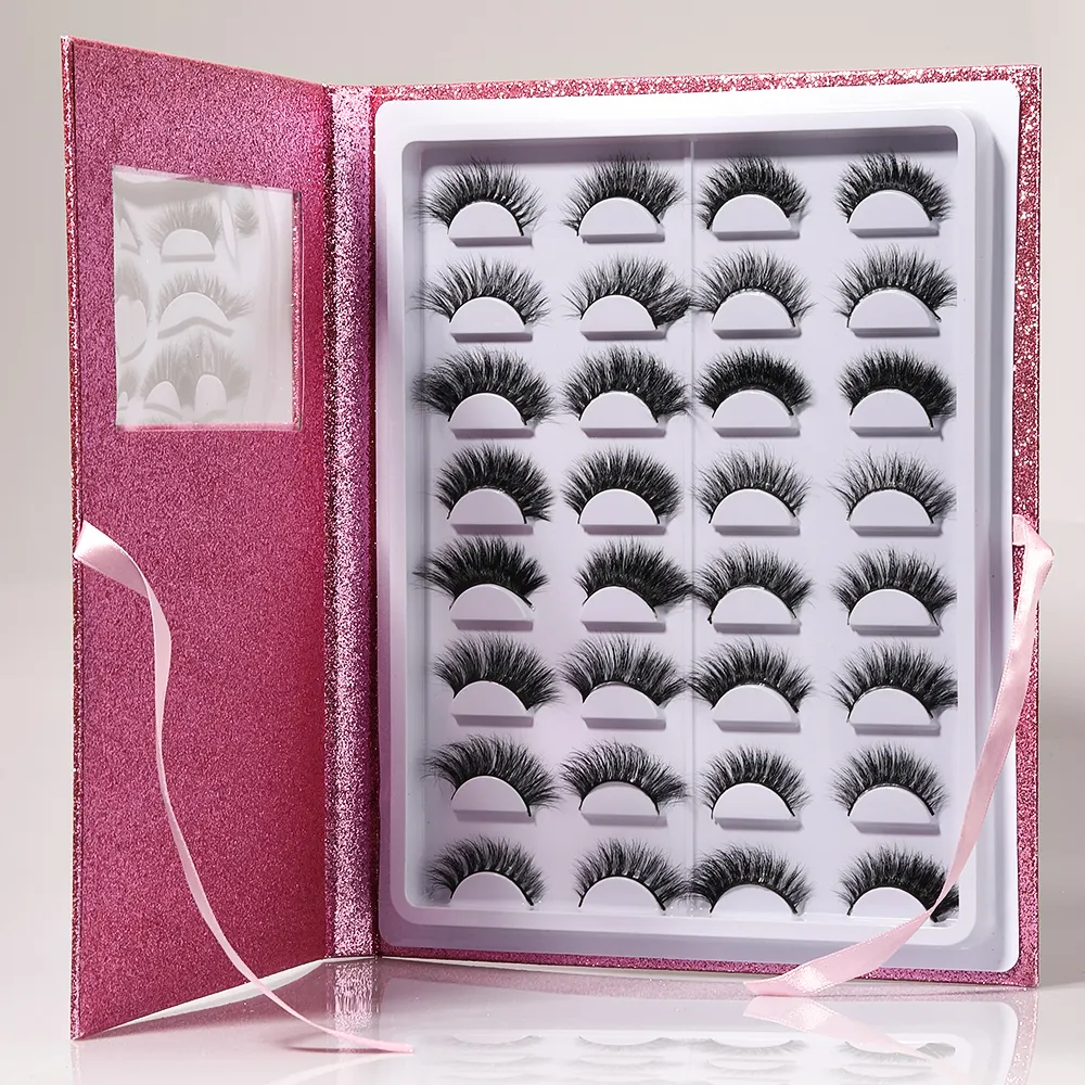 Wholesale Dramatic Faux Mink Eyelash Vendor Diamonds Customized Boxes Packaging Cases Fluffy 3D Silk Eyelashes