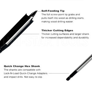 Industriële kwaliteit 3-schroefspiraal houtboor, snel boren - Product Image 6