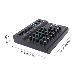 Mixer Audio Portatile a 6 Canali con Lettore MP3 BT, Alimentazione Phantom 48V, Amplificatore per Chitarra Integrato, Console Mixer per Studio - Product Image 3
