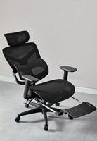 Chaise de bureau ergonomique en maille avec appui-tête réglable, base coulissante et dossier inclinable pour la maison, le bureau, la salle d'étude et la chambre d'enfant