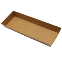 Vente chaude Barquette alimentaire jetable en papier kraft recyclable avec lamination brillante et couvercle transparent en PET pour sushi/collations/pâtisserie et sucre