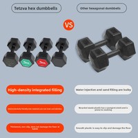 Ensemble d'haltères hexagonales en caoutchouc à poids fixe avec design anti-roulement, paire pour la musculation en salle de sport
