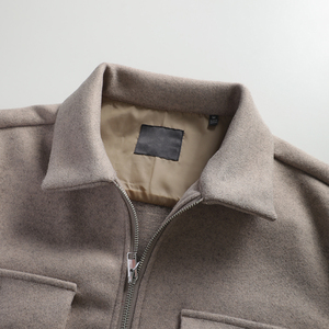 Autunno/inverno nuova giacca stile da <span class=keywords><strong>uomo</strong></span> a maniche lunghe con cerniera in lana con risvolto a doppia tasca tridimensionale sartoriale - Product Image 3