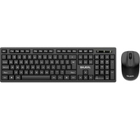 BAJEAL W200 Estándar, Conjunto Inalámbrico 2.4G ABS, Teclado Ergonómico de 104 Teclas Negro/Blanco, Combo de Teclado y Ratón para Oficina, PC, Portátil
