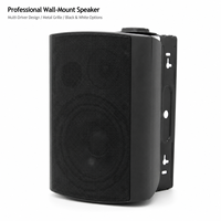 Altavoz PA Comercial de Montaje en Pared, Altavoz de Audio Multidriver con Soporte Ajustable, Negro o Blanco