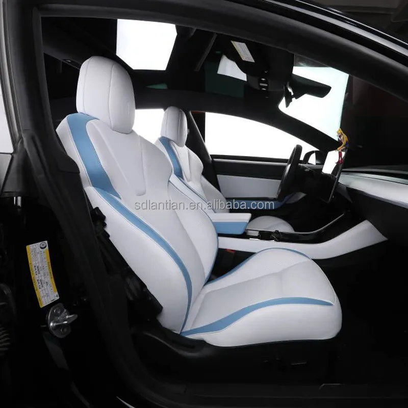 Tesla Model 3-cubierta de asiento de cuero de nappa, modificación interior de coche, Tesla Model X