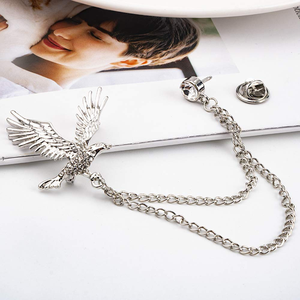 Broche Vintage Masculino de Liga Metálica com Águia e Asas de Strass Banhadas a Ouro Rosé para Casamento, Noivado e Festa, Presente DIY para Lapela de Blazer - Product Image 4
