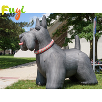 Mascotte de chien gonflable géante décorative personnalisée avec ventilateur intégré et imperméable pour les activités publicitaires