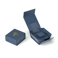 Boîte rigide pliable en carton personnalisée pour bijoux, boîte de luxe pour bagues et boucles d'oreilles, emballage pliable
