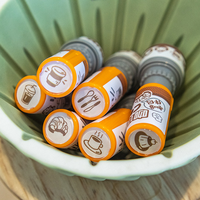 Tampons encreurs personnalisés avec logo, en plastique photosensible, impression numérique, ronds, en caoutchouc, Kawaii, pour le bricolage