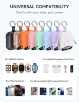Nouvelle Batterie Externe Portable 2025 10000mAh avec Charge Sans Fil, Câble de Données Intégré, Batterie de Voyage Ultra Mince Type Porte-clés