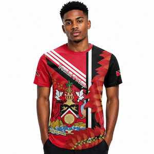 Camiseta Personalizada de <span class=keywords><strong>Trinidad</strong></span> y Tobago con Estampado de Cairi, Tierra del Colibrí, Impresión Completa Bajo Demanda, Cuello Redondo - Product Image 1