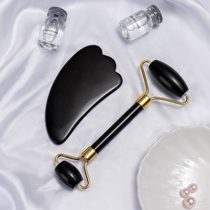 Appareil de massage pour le visage de haute qualité, accessoire pour soins du visage, en obsidienne noire naturelle, rouleau en Jade, idée cadeau - Product Image 4