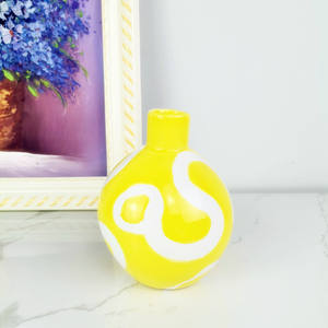 5.8" New Design Wholesale Nordic Style Ball Shape Special Hand Painting Design Ceramic <strong>Vase</strong> for Home Decor - Product Image 2