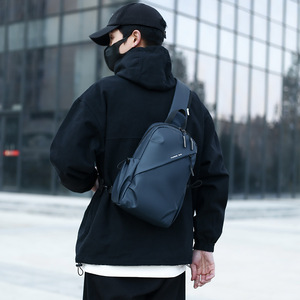 Men's Crossbody <b>Bag</b> Oxford Cloth Waterproof Chest <b>Bag</b> For Everyday Use Spring 2025 Gray <b>Black</b> Blue - Product Image 1