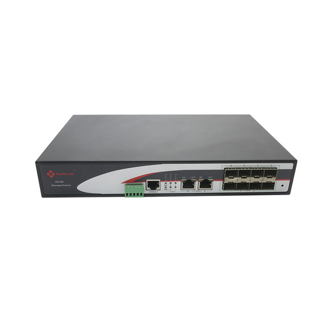 Factory Commercial Gigabit Network Switch 10 Ports L2 Managed 2 for Copper 8 for SFP Ethernet RJ45 Console Port VLAN SNMP QoS