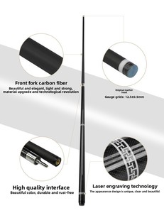 Củ gậy bi-a chất lượng cao 1/2 chia đôi, cán làm bằng sợi carbon, khớp thép, dùng cho bi-a và <span class=keywords><strong>snooker</strong></span> - Product Image 4