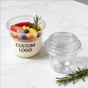 Dessert 24 oz Thick <b>Plastic</b> <b>Clear</b> PP Cup <b>Container</b> for Yogurt in China - Product Image 2