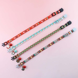 Bonito <span class=keywords><strong>Collar</strong></span> de Gato Rosa y Verde, Decoración de Encaje, Pajarita para Vacaciones, Navidad, Personalizada para Niño y Niña, Gatos Hechos de Poliéster - Product Image 3