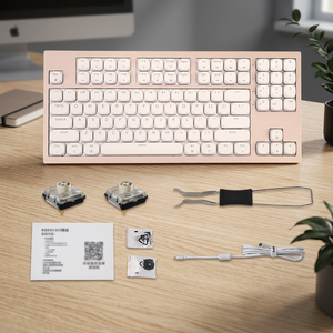 ชุดคีย์บอร์ดเกมมิ่งอะลูมิเนียมแบบกลไก ไตรโหมด 102 คีย์ USB Type-C LED Backlit / แบบมีสาย สวิตช์ Kailh ใหม่ - Product Image 1