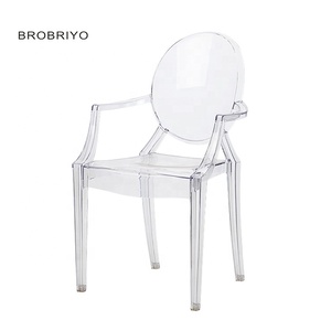 Vente en Gros de Meubles du Milieu du Siècle Moderne Empilable en Plastique Acrylique Transparent Clair <span class=keywords><strong>Fauteuil</strong></span> Chaise Fantôme - Product Image 2