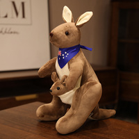 Boneka Super Lembut Khusus dengan Syal Kanguru Lepas Pasang, Isi Kapas PP, Hadiah Ulang Tahun, Pereda Stres, Suvenir Australia, Mainan Boneka Isi Dakron
