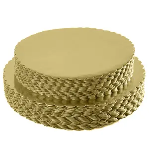 Großhandel benutzerdefinierte Geburtstagsparty solide runde quadratische Kuchenplatte weiß Gold rosa Silber schwarz schlicht Kuchen Trommel Kuchen-Basis-Platte