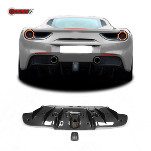 Nouveauté : Diffuseur arrière en fibre de carbone sèche et cache de feux de brouillard arrière pour Ferrari 488 - Pièces automobiles - Product Image 1