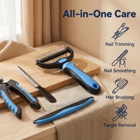 Kit complet de toilettage pour animaux de compagnie avec boîte d'emballage personnalisée, ensemble de 4 brosses et tondeuses pour chiens et chats, pour la vente en gros