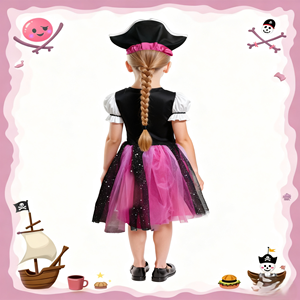 Bộ trang phục cướp biển cho trẻ em với phụ kiện Váy hóa trang cho bé gái cho các bữa tiệc - Product Image 2