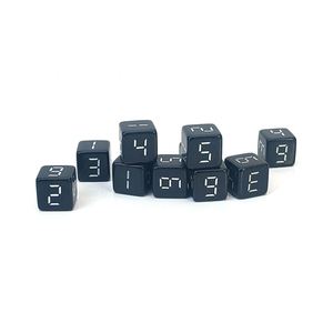 Dés numériques en plastique à 6 faces, noirs, à coins arrondis, 16 mm, en acrylique standard, pour jeux de société et apprentissage des mathématiques - Product Image 3