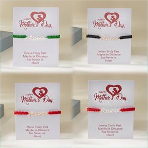 Día DE LA MADRE Mamá Amante Regalo Joyería Pulsera tejida Aleación Mamá Carta Encanto Pulsera - Product Image 5