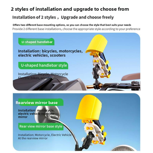 Soporte para Teléfono de Motocicleta de 8 Garras, Impermeable, Rotación de 360°, Bloqueo Seguro, Absorción de Impactos, Soporte de Navegación Móvil con Parasol - Product Image 4