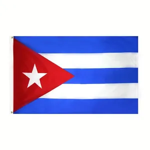 2022 world 100% polyester country flag 3x5 promotional screen printing Cuba national flag