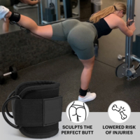 Sangles de cheville en nylon et cuir personnalisables équipement de fitness réglable avec néoprène rembourré pour machines à câble