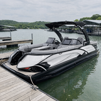Bateau ponton de pêche professionnel en aluminium de 20 pieds/22 pieds avec vivier et porte-cannes pour pêcheurs