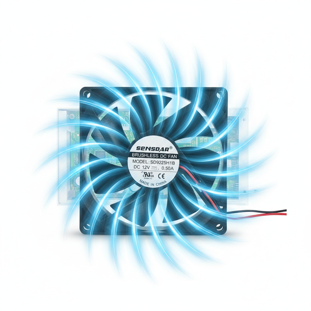 92x25mm Electric DC Cooling Fan with Plastic Blades Dual Ball Bearing Long Life OEM for 5G Base Station