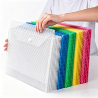 Bouton pression en plastique transparent dossier poche sac en papier A4 taille horizontale Document enveloppe en gros