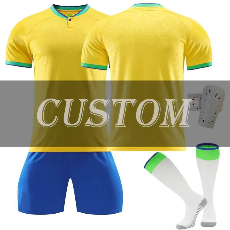 सस्ती गुणवत्ता वाली ब्राज़ील फ़ुटबॉल जर्सी लीग होम टी शर्ट किट 60S 2022 2023-2024 आधुनिक ब्राज़ीलियाई राष्ट्रीय टीम फ़ुटबॉल जर्सी सेट