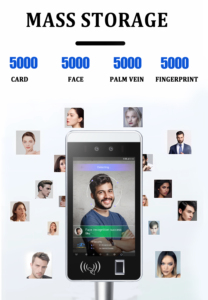 Terminal <span class=keywords><strong>de</strong></span> contrôle d'accès biométrique HF Security RA08 sous système Android, reconnaissance des veines palmaires pour accès aux coffres-forts bancaires et aux clubs VIP - Product Image 5