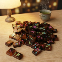 Jeu de Mahjong américain en acrylique gravé, série Tortoise Happy, pour jeux de table, cadeaux, casino, divertissement pour adultes