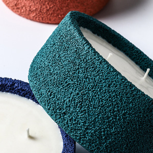 Nuovo Design coppetta candela in ceramica con portacandele profumate coppa di cemento corallo per aromaterapia - Product Image 3
