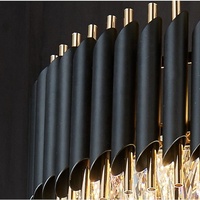 Lustre suspendu JYLIGHTING, luminaires pour la maison, cristal, intérieur, vintage, décoration, plafonnier, noir et or
