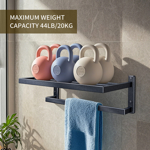 Portasciugamani da Parete per <span class=keywords><strong>Bagno</strong></span> Autoadesivo a 2 Livelli - Product Image 5